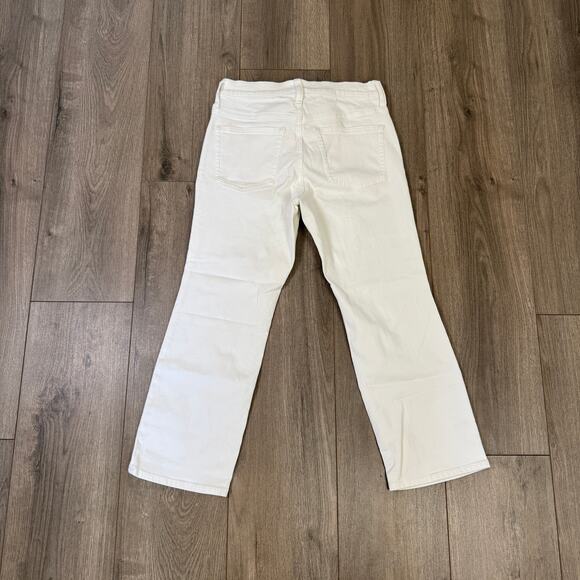 J.Crew 2003 Petite Mid-Rise Kickout Jeans WMNS 26P White Denim Stretchy Zip Fly - Picture 5 of 7